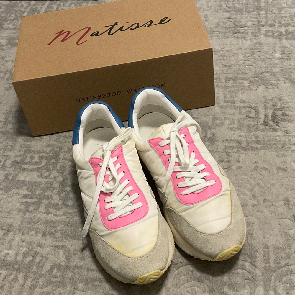 Matisse White and Pink Sneakers